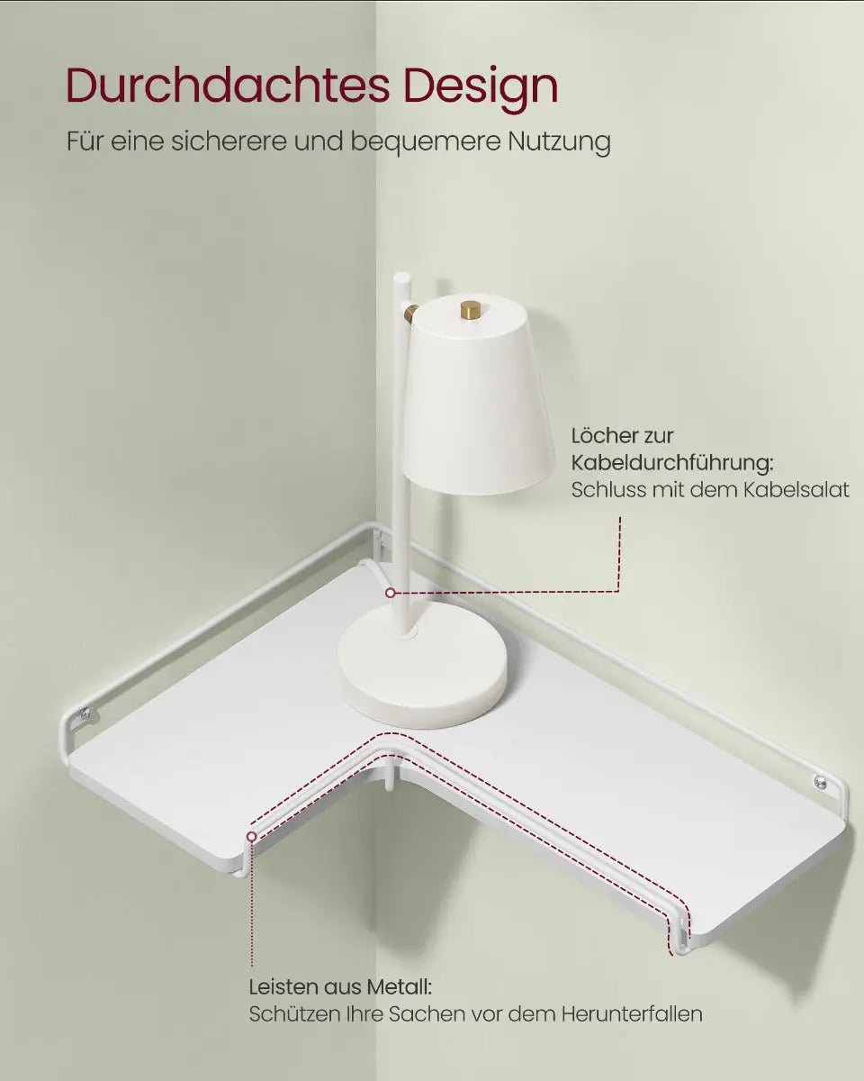 L-förmiges Eckregal Wandregal 2er Set Weiss von Songmics