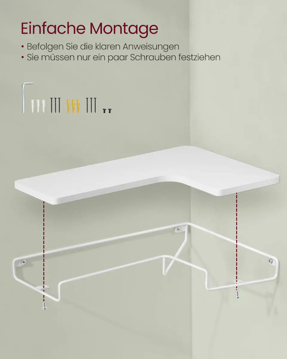 L-förmiges Eckregal Wandregal 2er Set Weiss von Songmics