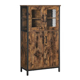 Badezimmerschrank Industriestil mit Stahlgestell Vintagebraun-Schwarz von Songmics