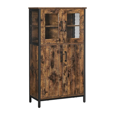 Badezimmerschrank Industriestil mit Stahlgestell Vintagebraun-Schwarz von Songmics