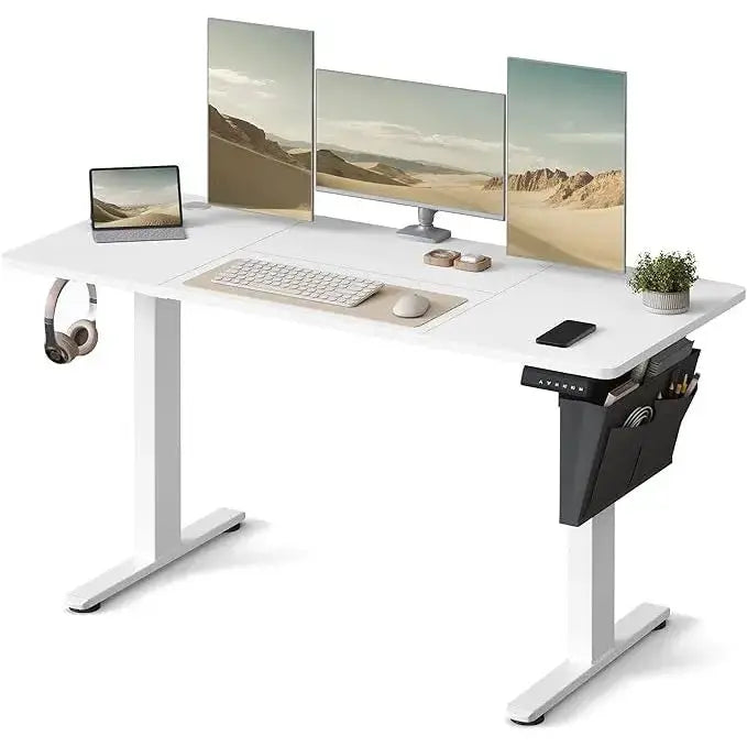 Schreibtisch elektrisch höhenverstellbar Büro wolkenweiss von Songmics