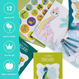 Malbuch Mini mit Sticker Dinosaurier 12 Stück von Twiddlers