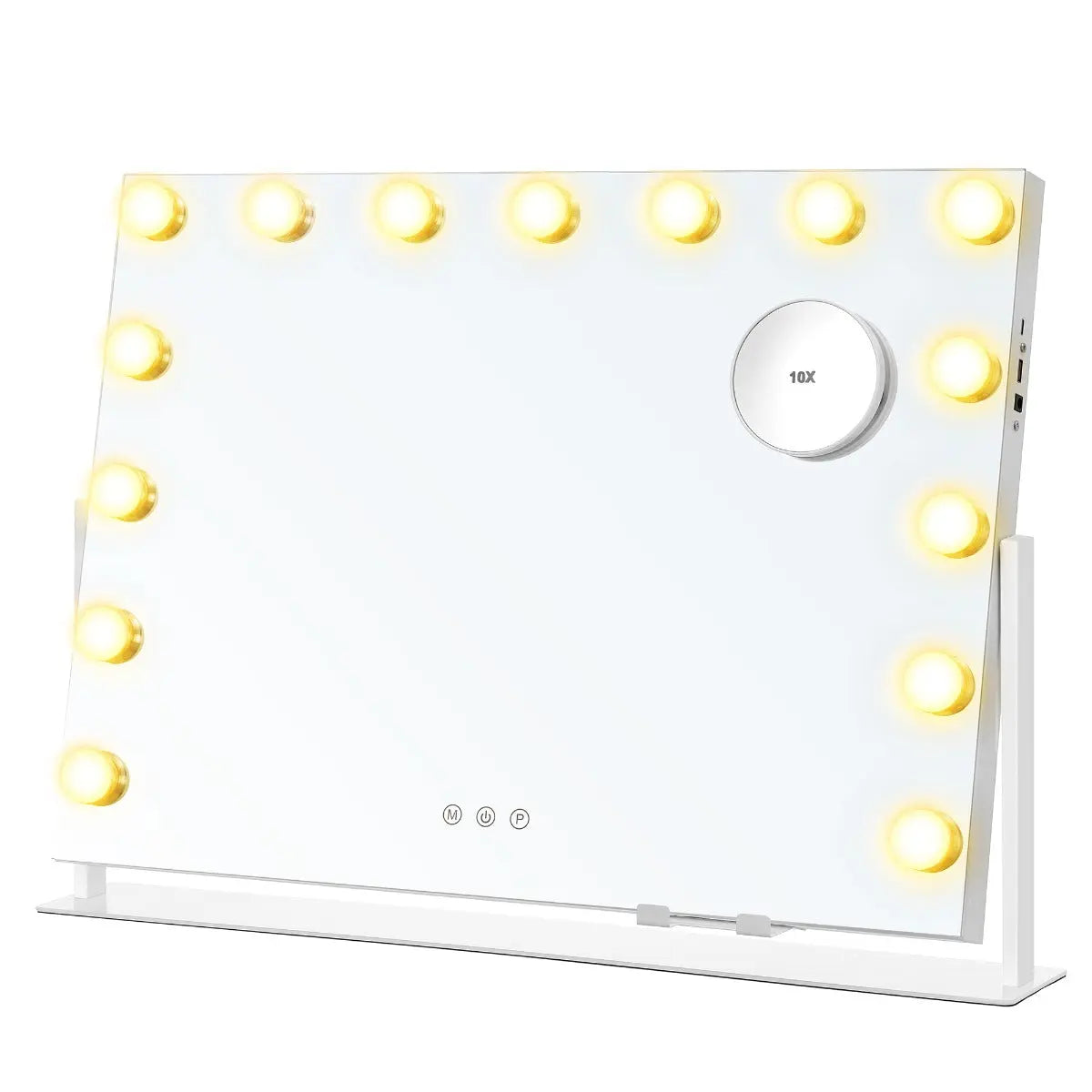 Schminkspiegel LED-Beleuchtung dimmbar weiss Metall von Songmics