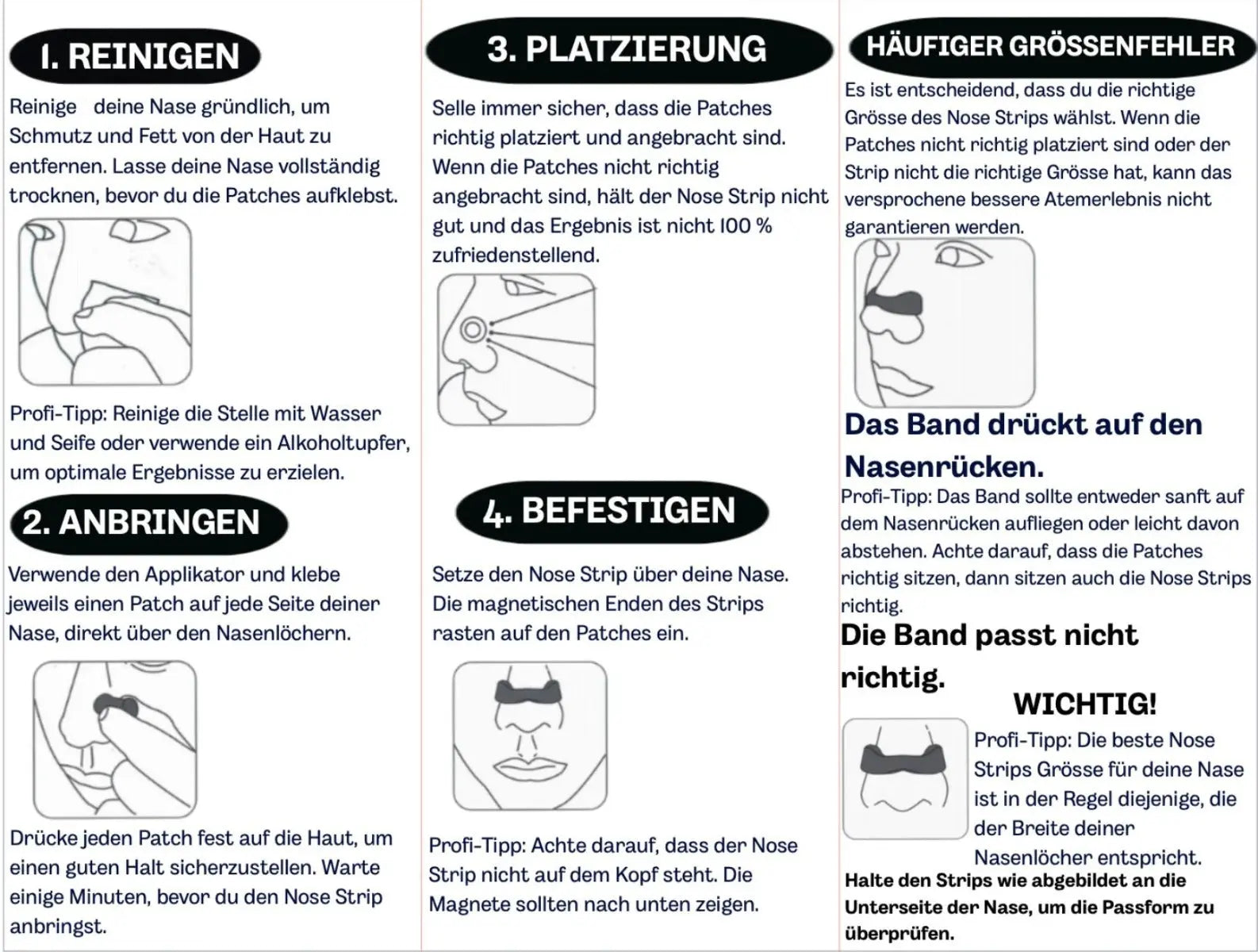 Magnetische Nasenstreifen Starter-Set von Nighthaven
