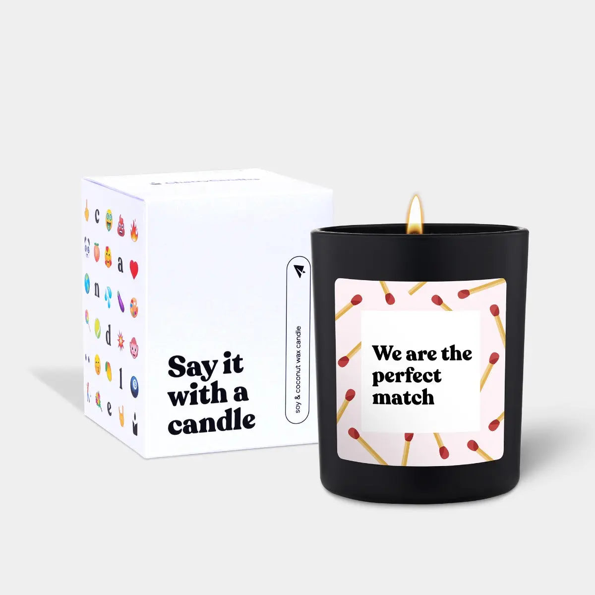 Duftkerze Schwarz Woody We are the perfect match von ChattyCandles