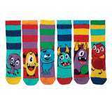 Einzelne Socken im 6er Pack, THE MEDDLERS Bunte Monster, Gr. 30-38, mit Geschenkbox von United Oddsocks
