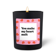 Duftkerze Schwarz Woody You make my heart melt von ChattyCandles