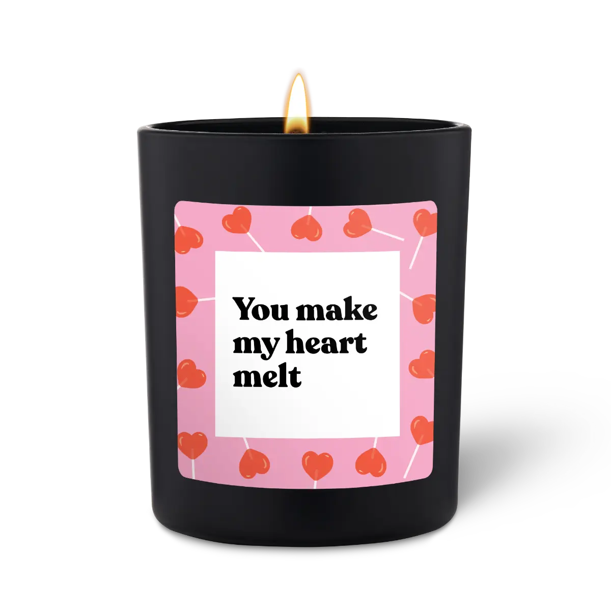 Duftkerze Schwarz Woody You make my heart melt von ChattyCandles