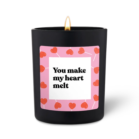Duftkerze Schwarz Woody You make my heart melt von ChattyCandles