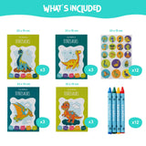 Malbuch Mini mit Sticker Dinosaurier 12 Stück von Twiddlers
