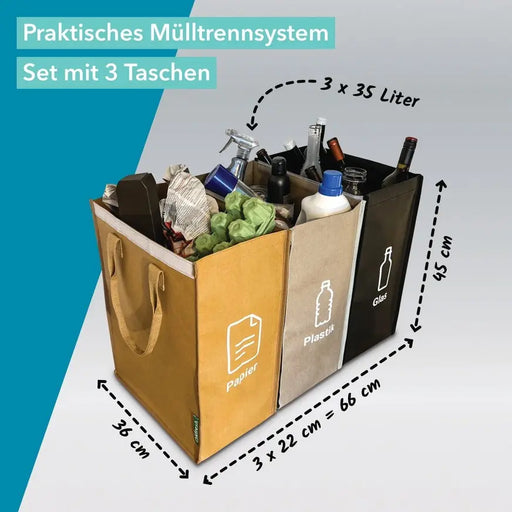 Mülltrennsystem 3er Set von Qikfresh