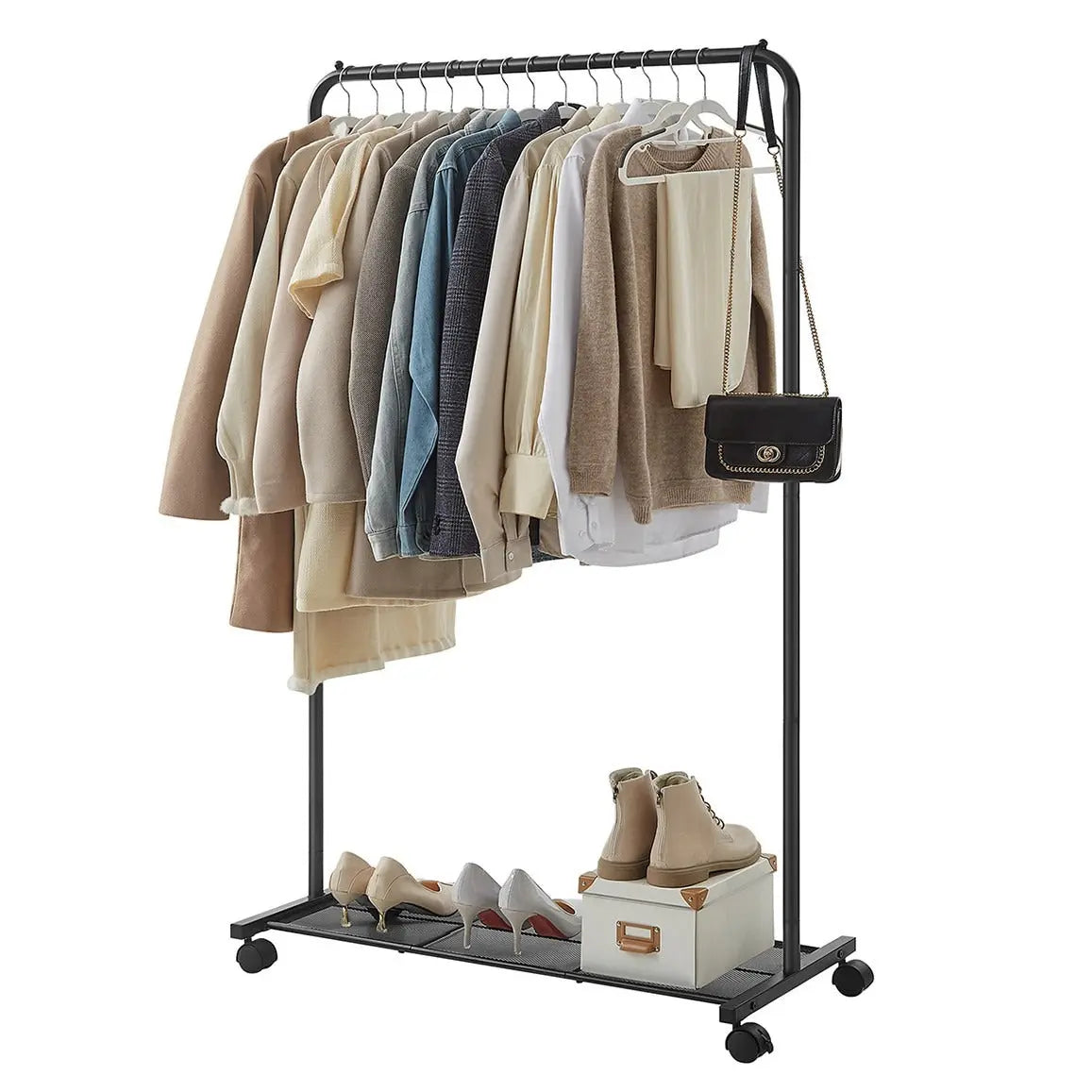 Kleiderständer rollbar schwarz Metall 91cm von guteszeug.ch