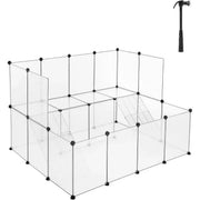 Kleintierkäfig modular Balkon weiss Kunststoff von Songmics
