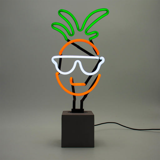 Glas Neon Tischlampe mit Betonsockel - Ananas von Locomocean