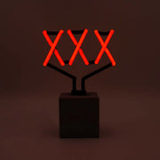 Glas Neon Tischlampe mit Betonsockel - XXX von Locomocean