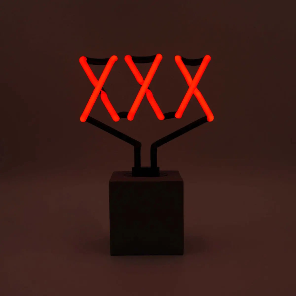 Glas Neon Tischlampe mit Betonsockel - XXX von Locomocean