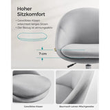 Bürostuhl Schreibtischstuhl Höhenverstellbar Taubengrau von Songmics