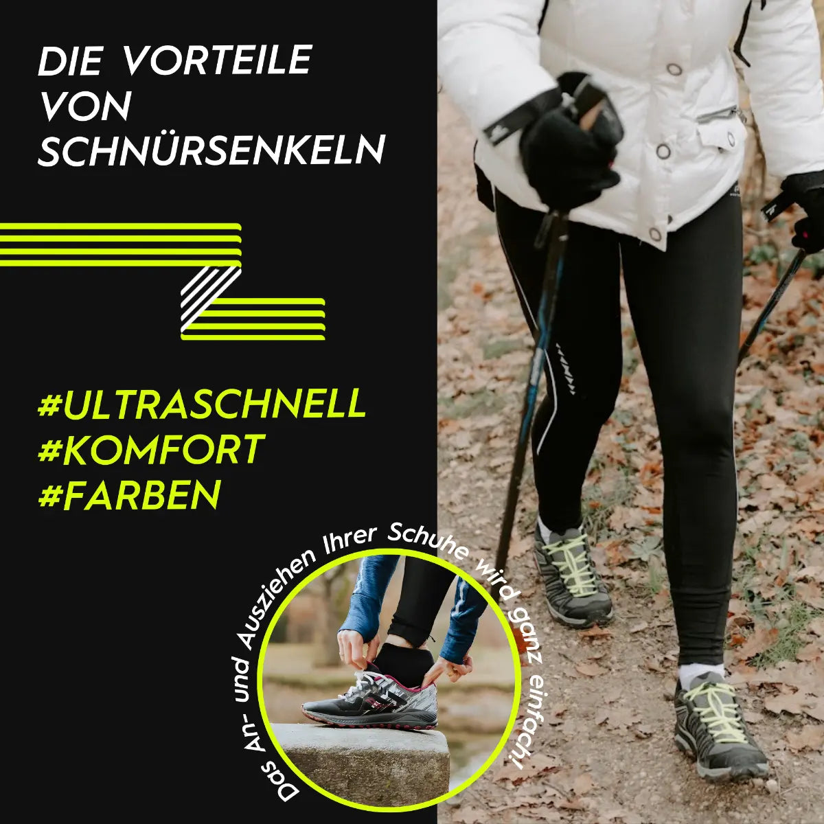 Elastische Schnürsenkel Flexibel Ohne Binden Silikon Wandern Weiss von guteszeug.ch