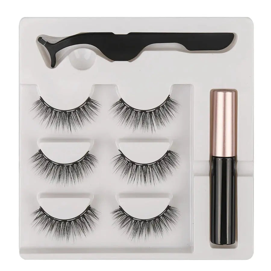 Magnetisch Wimpern 3 Paar mit Eyeliner 10-12-10mm von Paloma Beauties