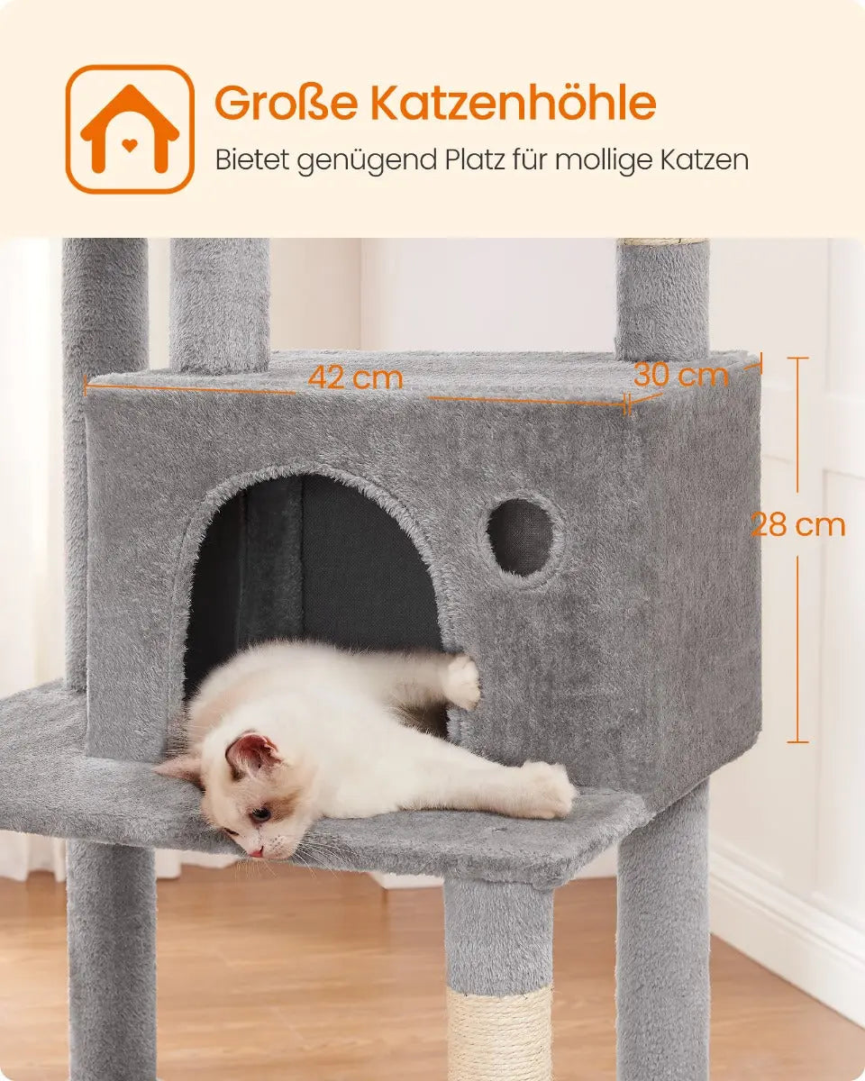 Kratzbaum Katzenbaum XXL 199cm Hellgrau von Songmics