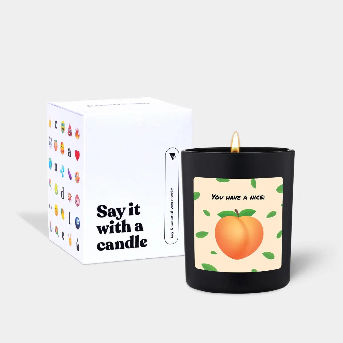 Duftkerze Schwarz Woody You have a nice: Peach von ChattyCandles