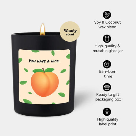 Duftkerze Schwarz Woody You have a nice: Peach von ChattyCandles