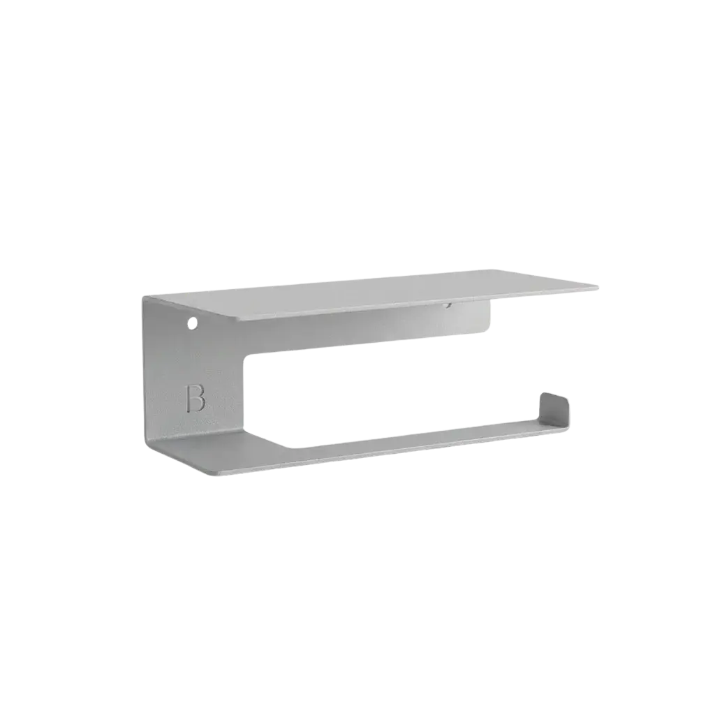 Wand-Toilettenpapierhalter mit Ablage silber von Well Care