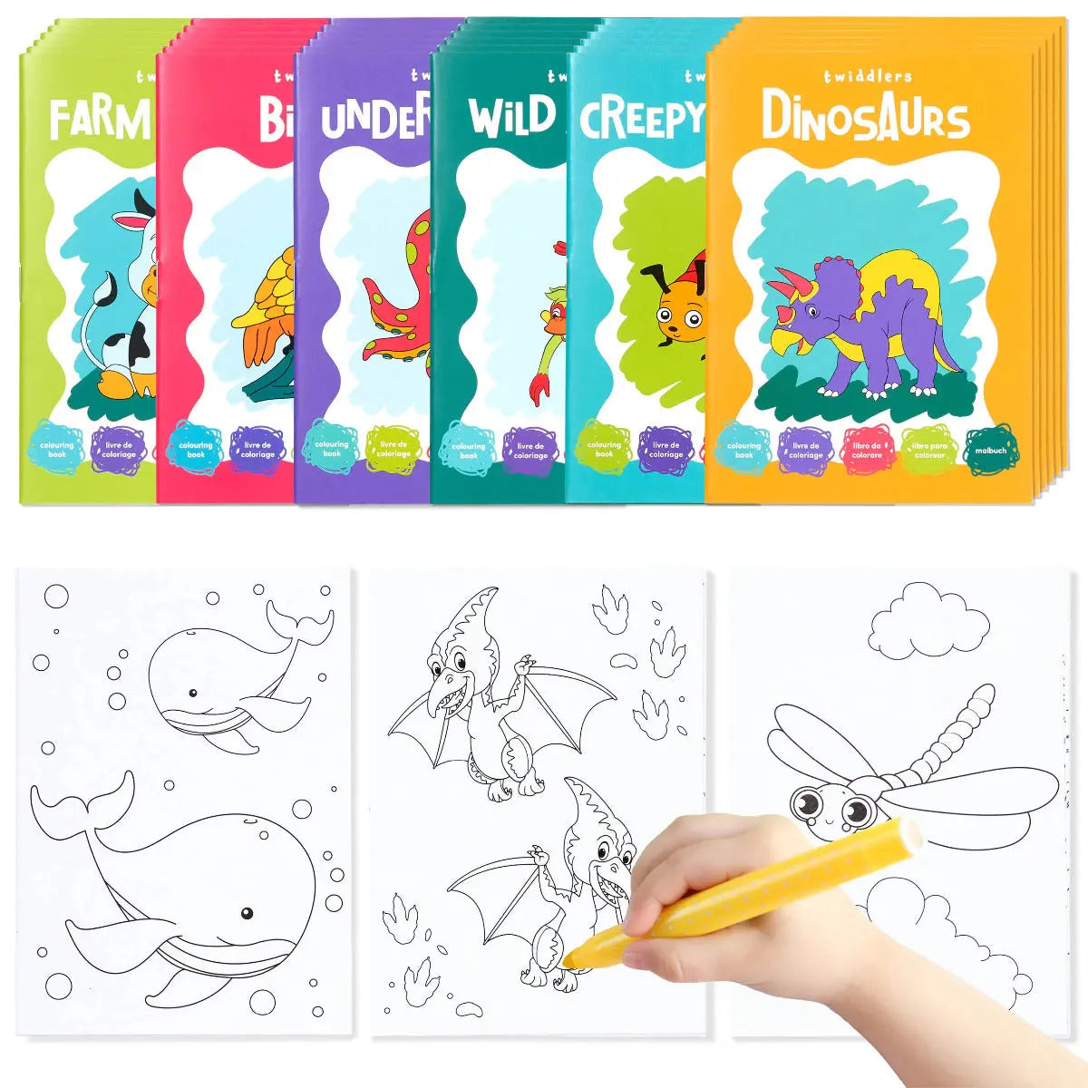 Malbuch Mini 24 Stück Tierwelt von Twiddlers