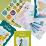 Malbuch Mini mit Sticker Dinosaurier 12 Stück von Twiddlers