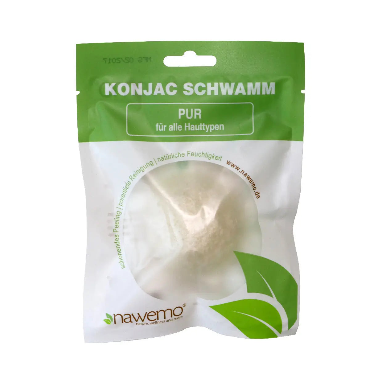 Konjac Schwamm Pur, für alle Hauttypen von Nawemo