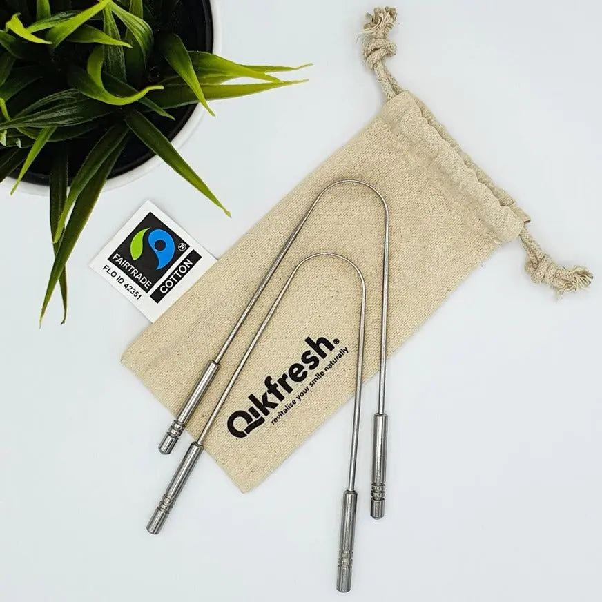 Zungenreiniger aus Edelstahl 2er Set von Qikfresh