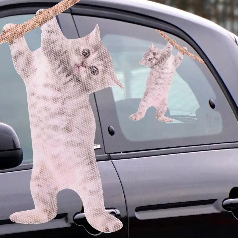 Ride With Hanging Cat - Fenstersticker Katze von Ride with