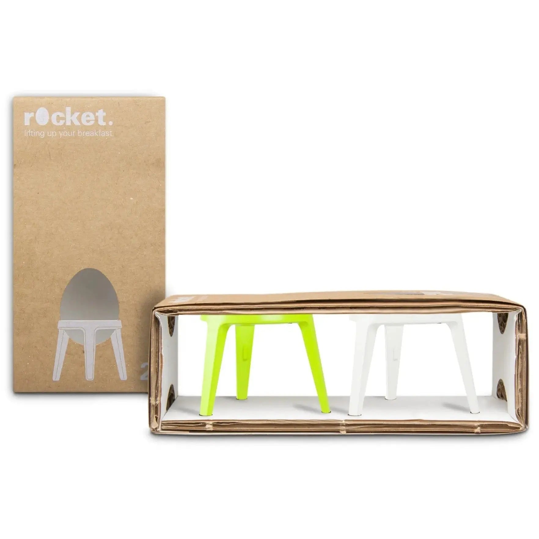 Eierbecher 2er-Set Limette + Weiss von rocket