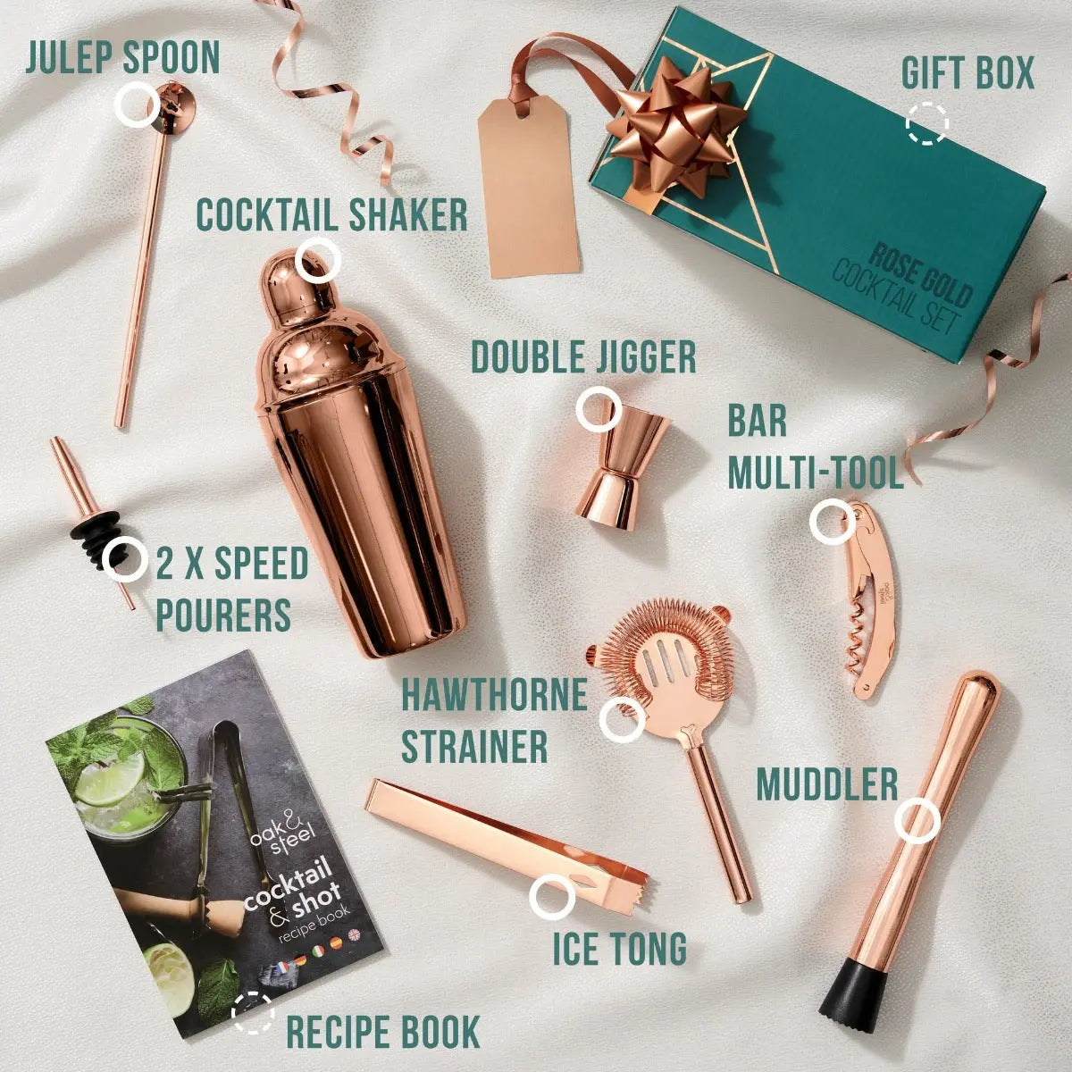 Cocktail 10er-Set Rosegold von Oak & Steel