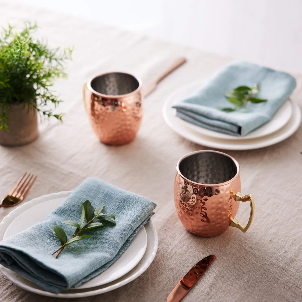 Edelstahl Moscow Mule Gläser 4er-Set von Oak & Steel
