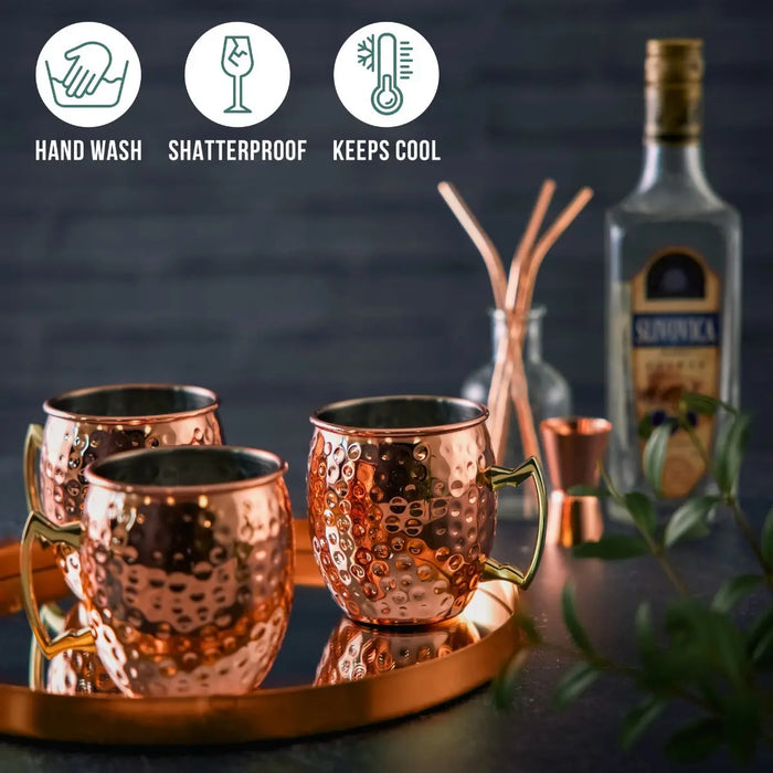 Edelstahl Moscow Mule Gläser 4er Set von Oak & Steel