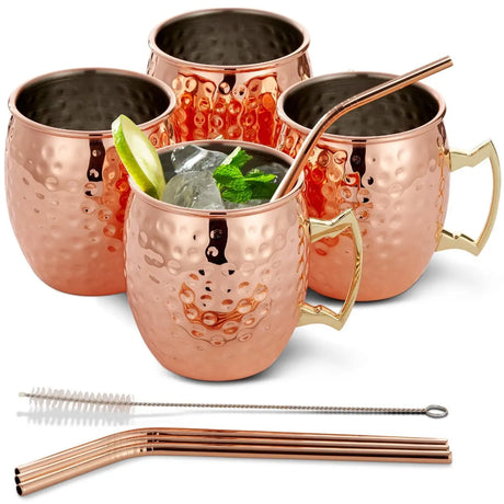 Edelstahl Moscow Mule Gläser 4er-Set von Oak & Steel