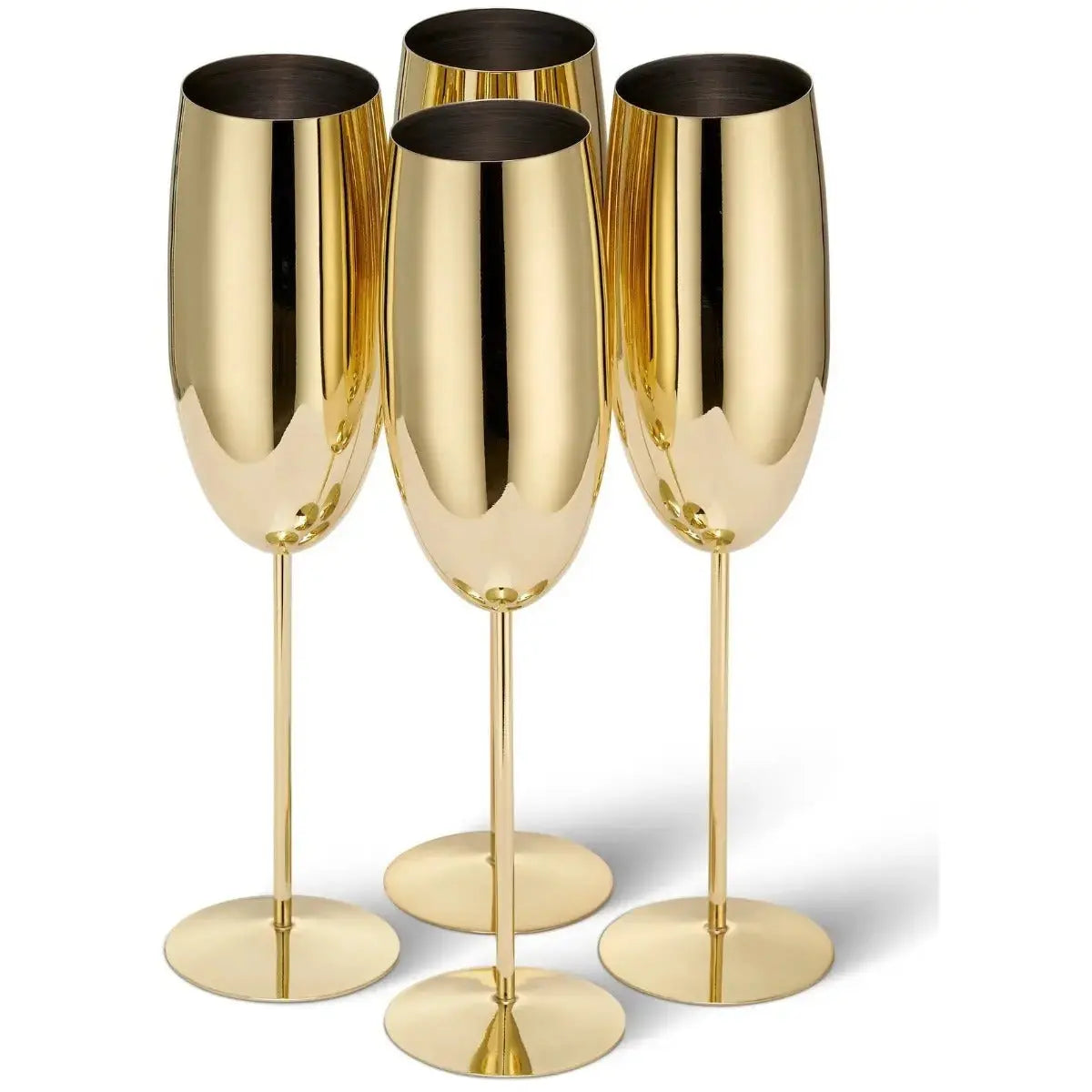 Edelstahl Sektgläser Flute Gold 4er-Set von Oak & Steel