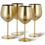 Edelstahl Weingläser Gold Matt 4er-Set von Oak & Steel