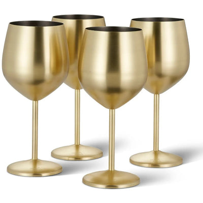 Edelstahl Weingläser Gold Matt 4er-Set