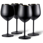 Edelstahl Weingläser Schwarz Matt 4er-Set von Oak & Steel
