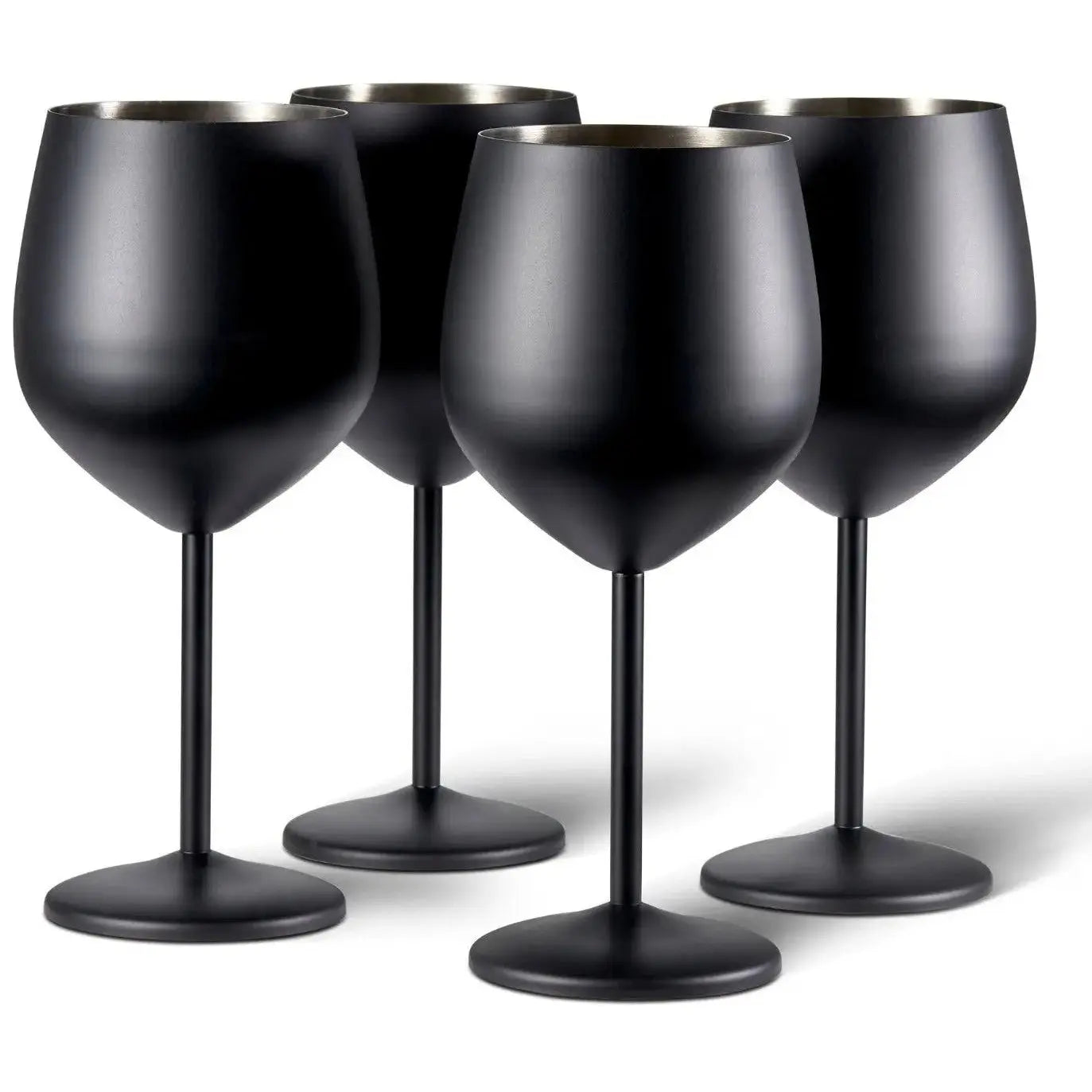 Edelstahl Weingläser Schwarz Matt 4er-Set von Oak & Steel