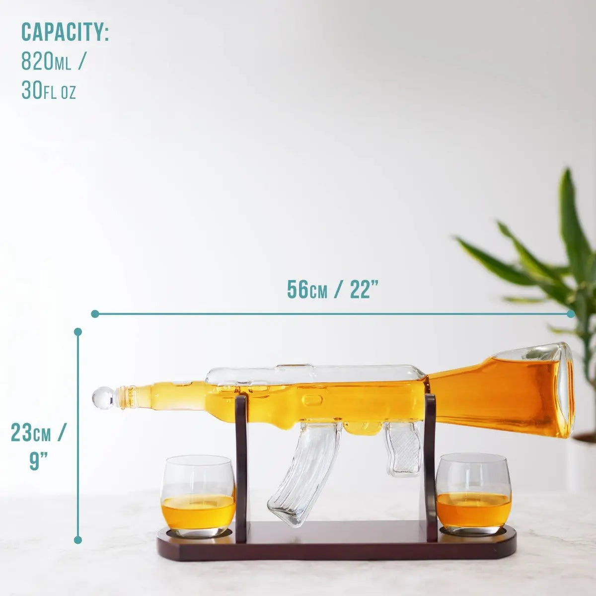 Whisky Gläser & Dekanter Gewehr von Oak & Steel