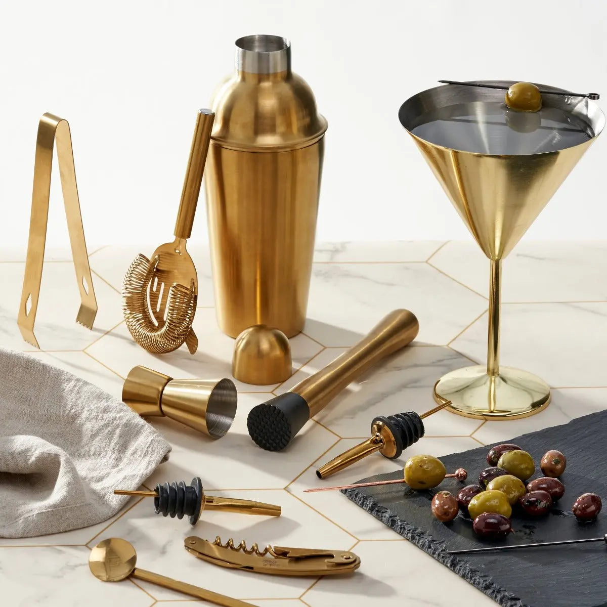 Cocktail 10er-Set Gold von Oak & Steel