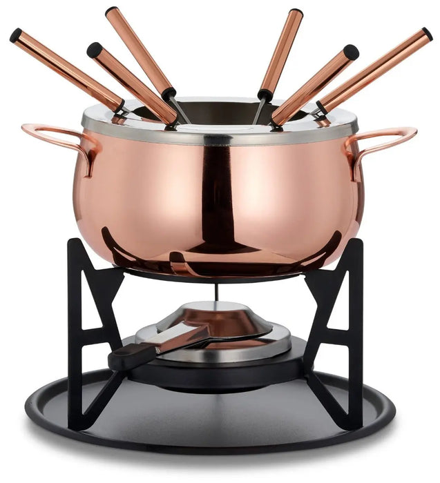 Fondue Set Edelstahl Rosegold von Oak & Steel