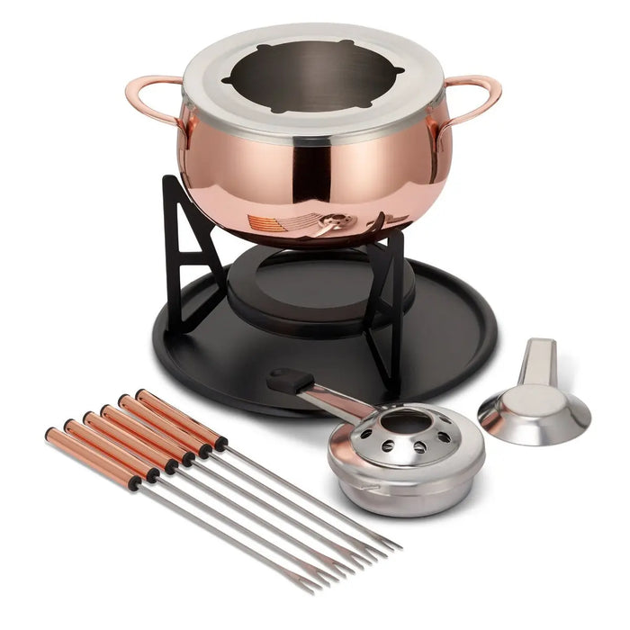 Fondue Set Edelstahl Rosegold von Oak & Steel