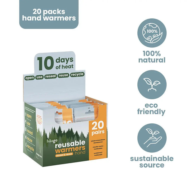 Handwärmer wiederverwendbar 20 Stück von Häago