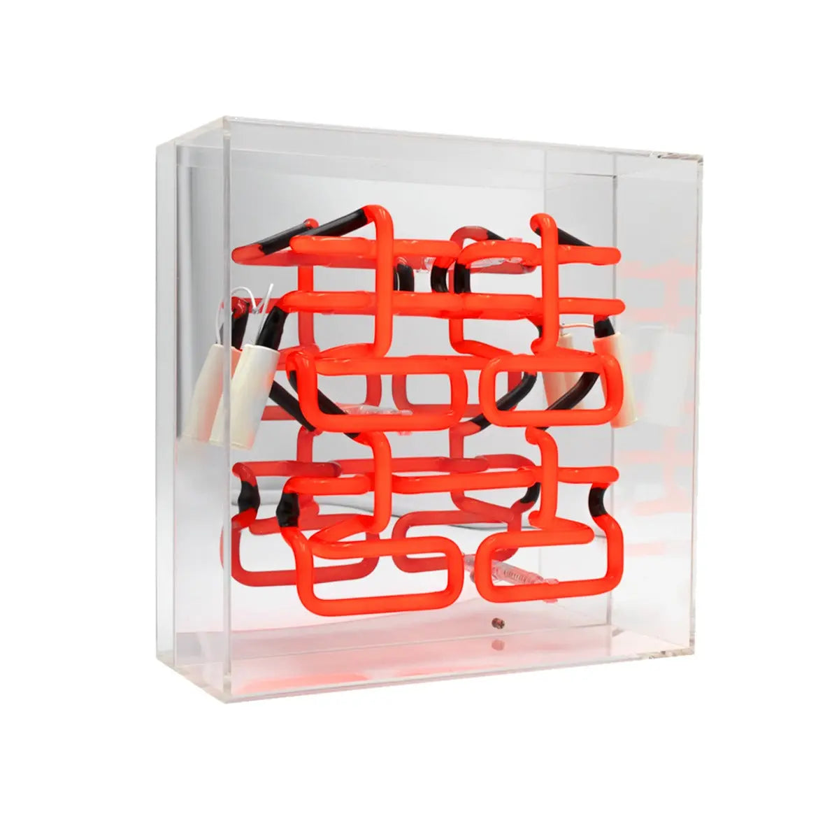 Quadratische Acryl-Box Neon - Double Happiness von Locomocean