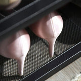 Schuhregal 3 Gitter-Ablagen Metall Industrie Design Vintagebraun Schwarz von Songmics