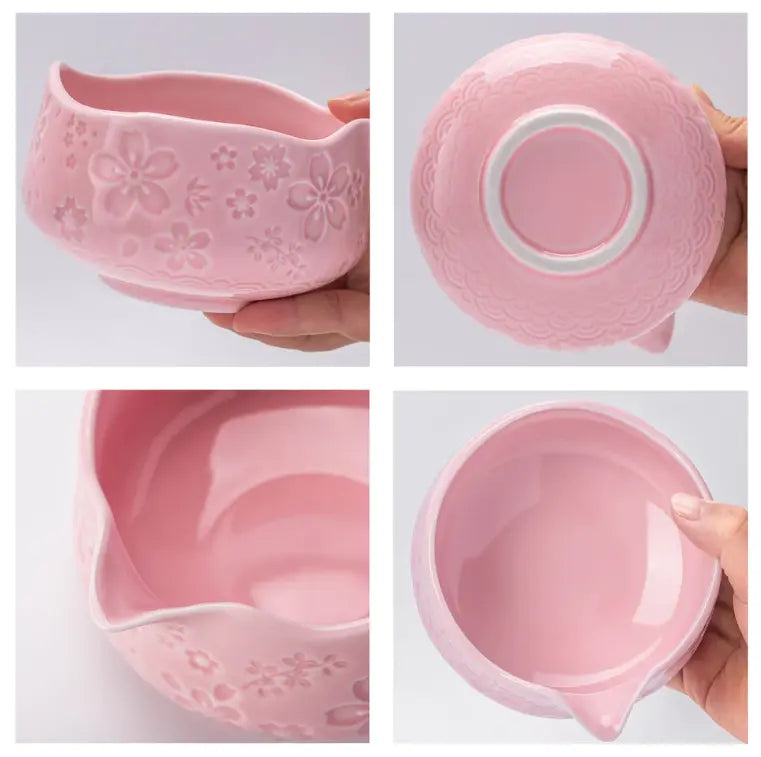 Matcha Set Pink Sakura mit Ausgiessschale 7-tlg. von TEANAGOO